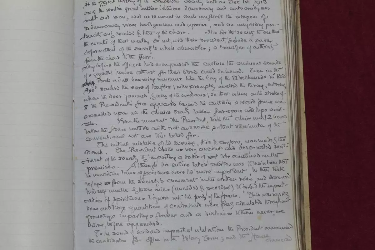 1913 1 stapeldon society minutes written by jrr tolkien 1 dec 1913 page 1 of 4 with flash